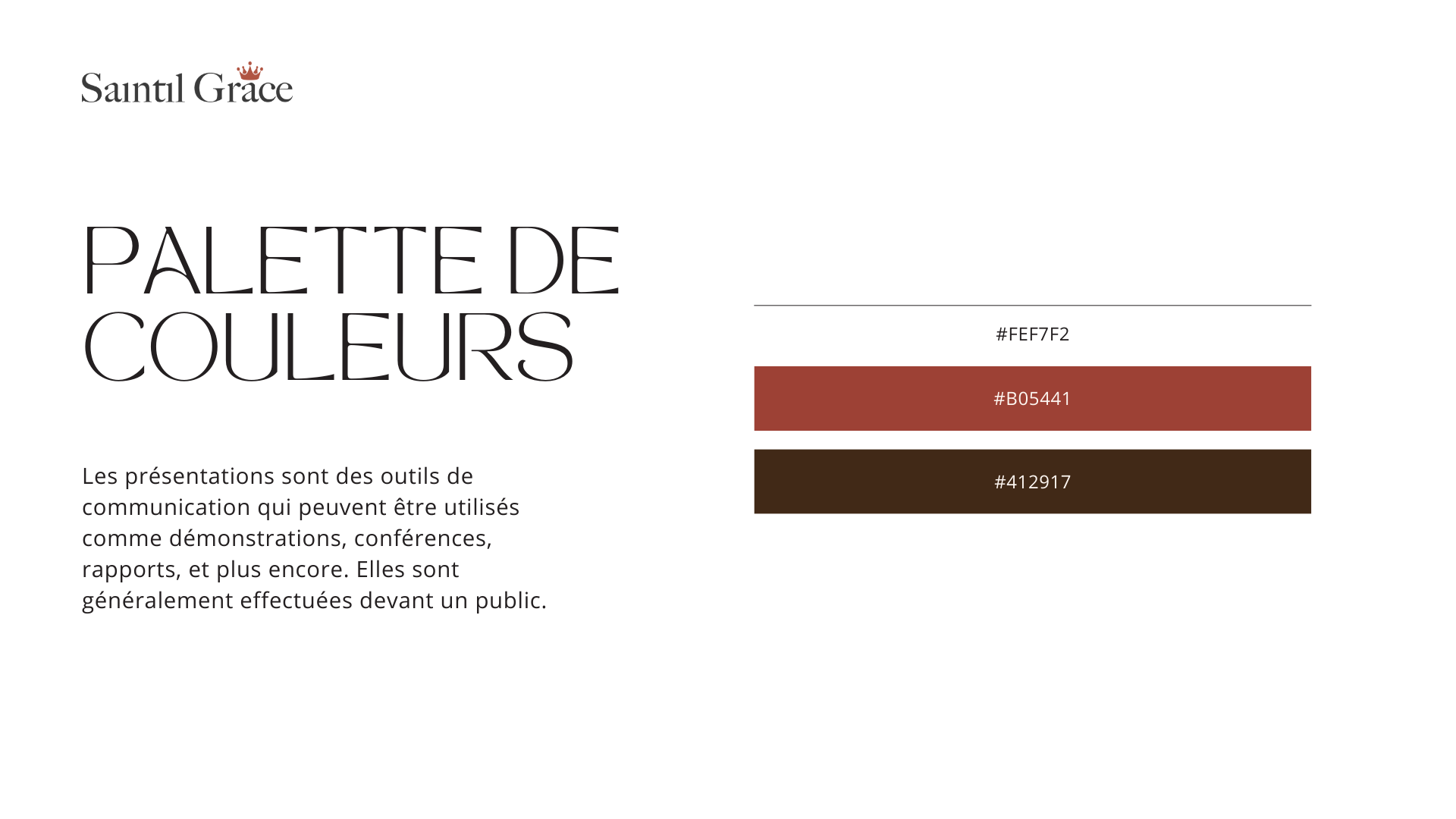 palette de couleurs SG